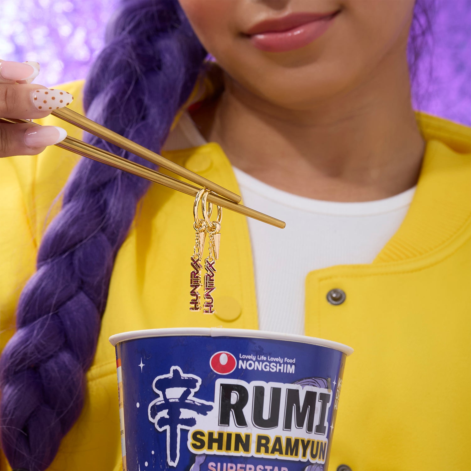 K-Pop Demon Hunters Huntrix Hoop Earrings Official License, Gold-Tone, K-Pop Gifts