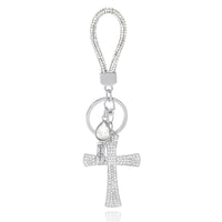 Jessica Simpson Pave Crystal Cross Keychain