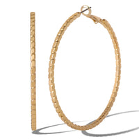 JS Jessica Simpson Textured Omega Gold-Tone Large Hoop Earrings