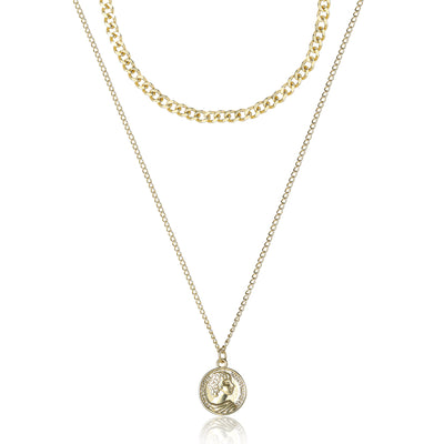 Jessica Simpson Layered Gold Pendant Necklace – Trendy Fashion Jewelry