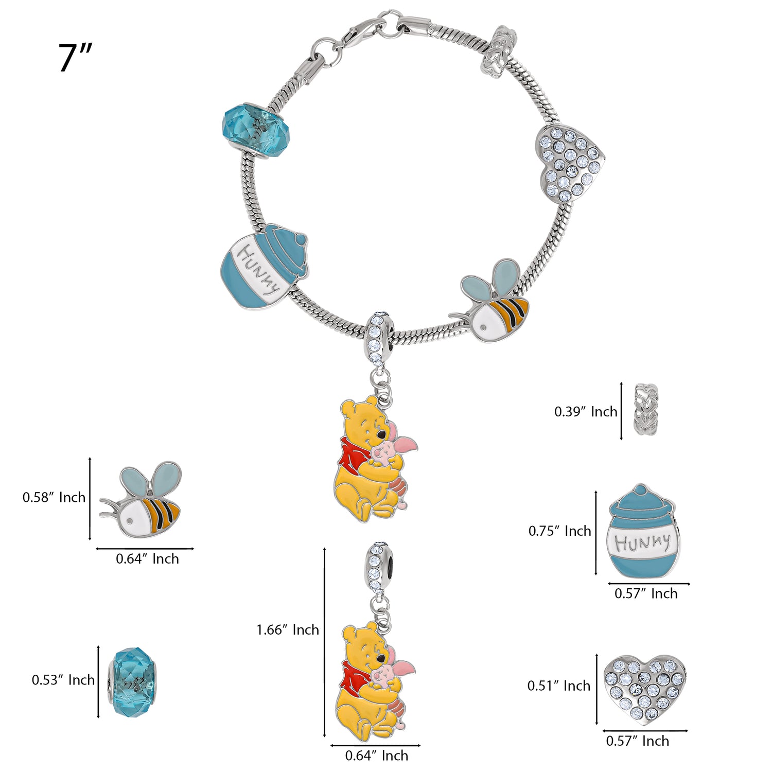 Disney Winnie the Pooh Beaded Charm Bracelet