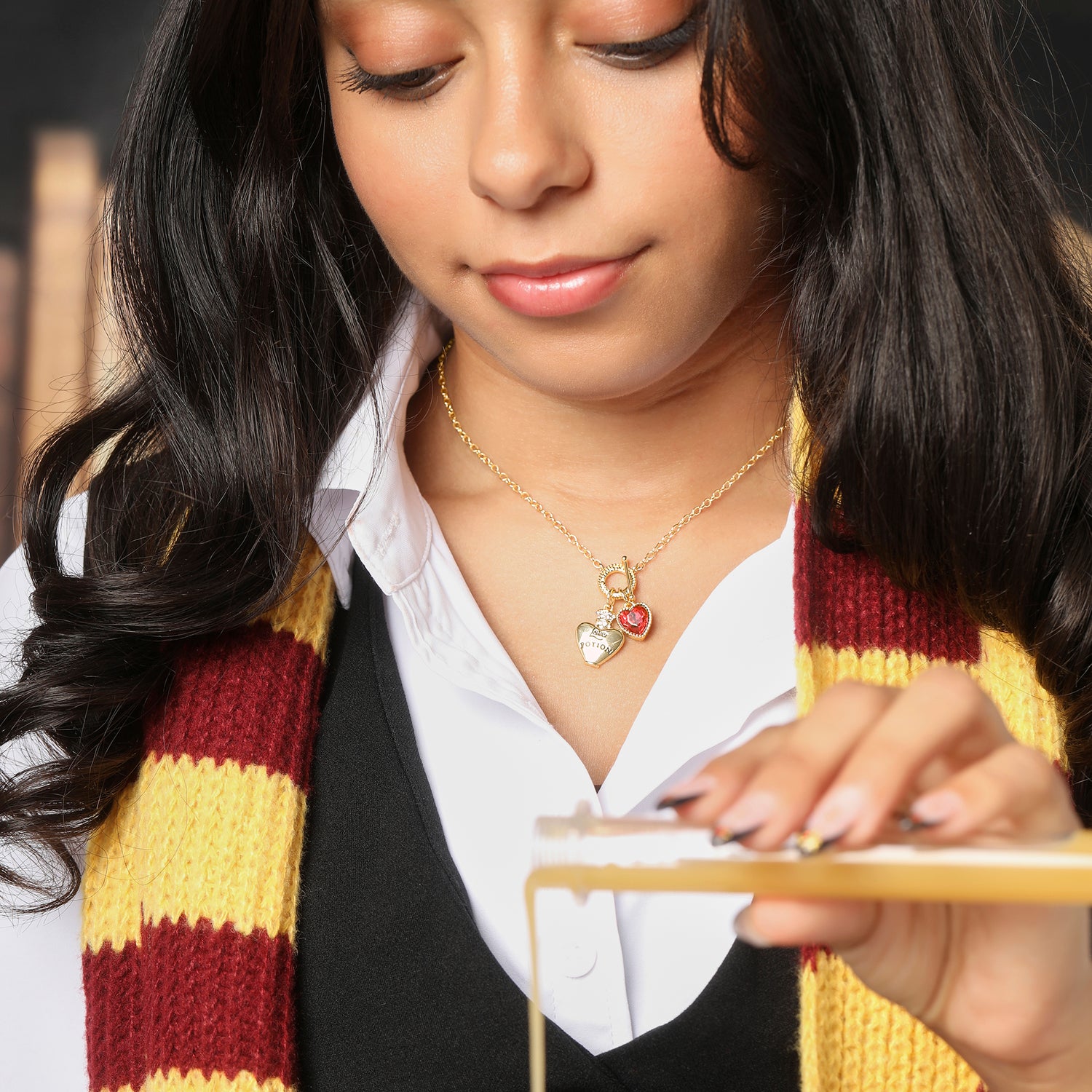 Harry Potter Necklace for Women, Love Potion and Crystal Heart Charms