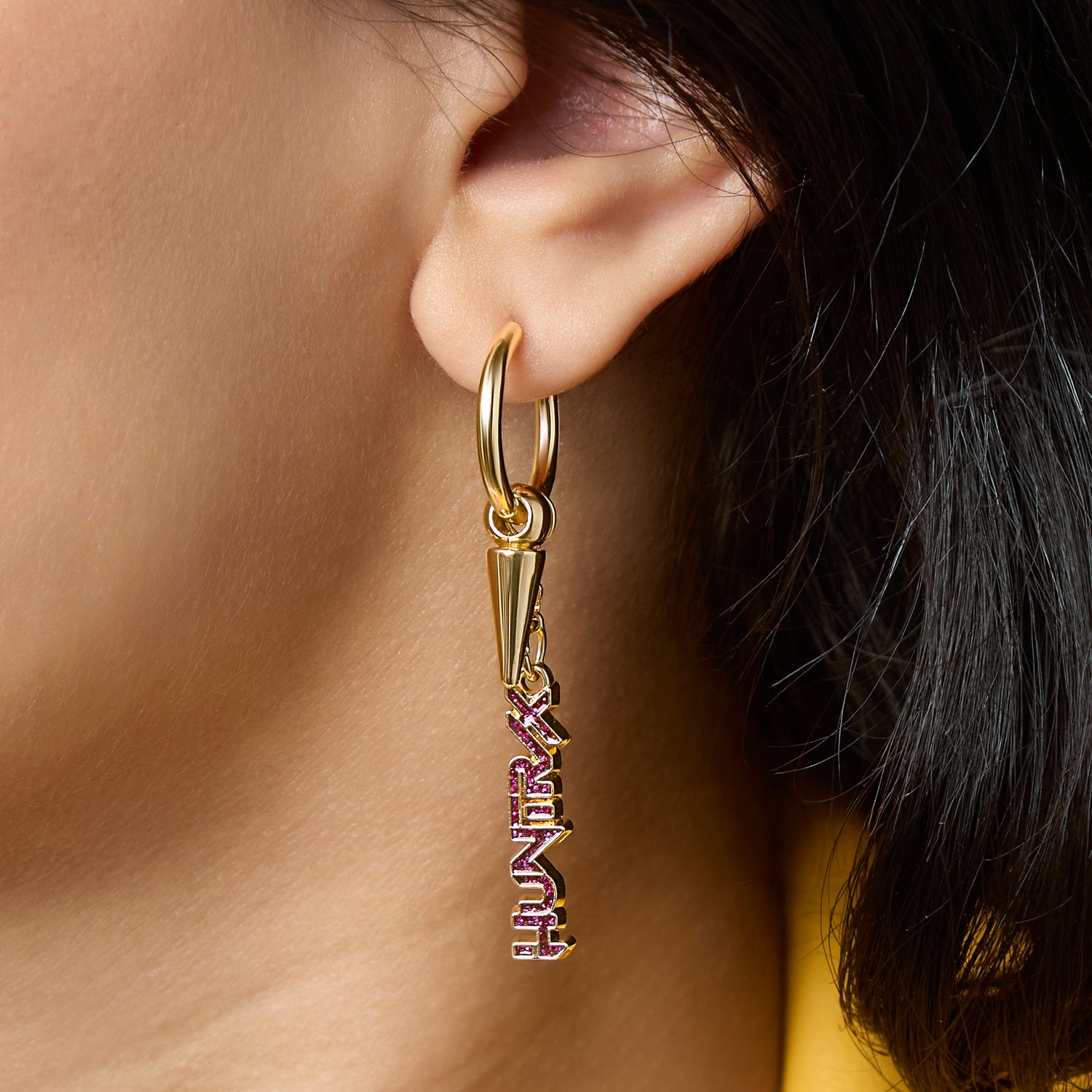 K-Pop Demon Hunters Huntrix Hoop Earrings Official License, Gold-Tone, K-Pop Gifts