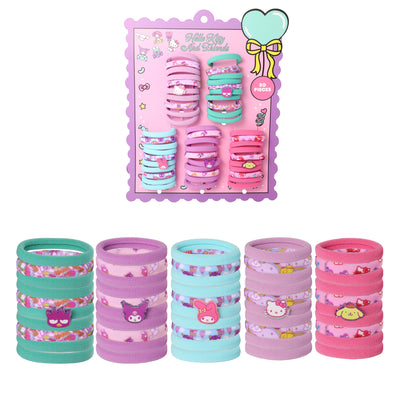 Hello Kitty and Friends Hair Ties in Bulk 50 Pieces Official License, Sanrio Hair Accessories with My Melody, Kuromi and More
