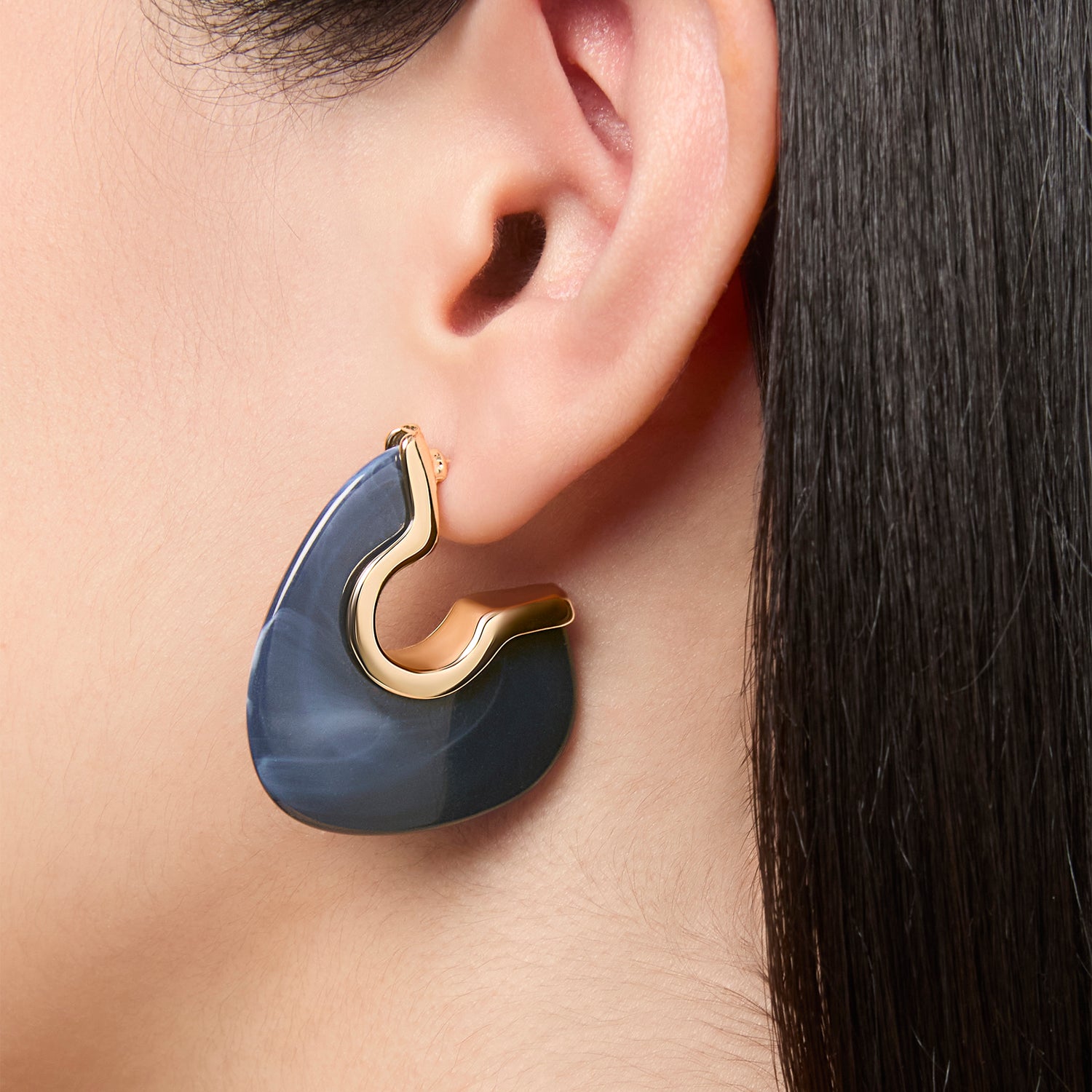 Jessica Simpson Blue Drop Earrings for Women, Gold-Tone Statement Earrings