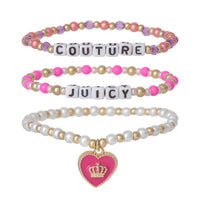 Juicy Couture Kids Choose Juicy Heart Charm 3 Piece Beaded Jewelry