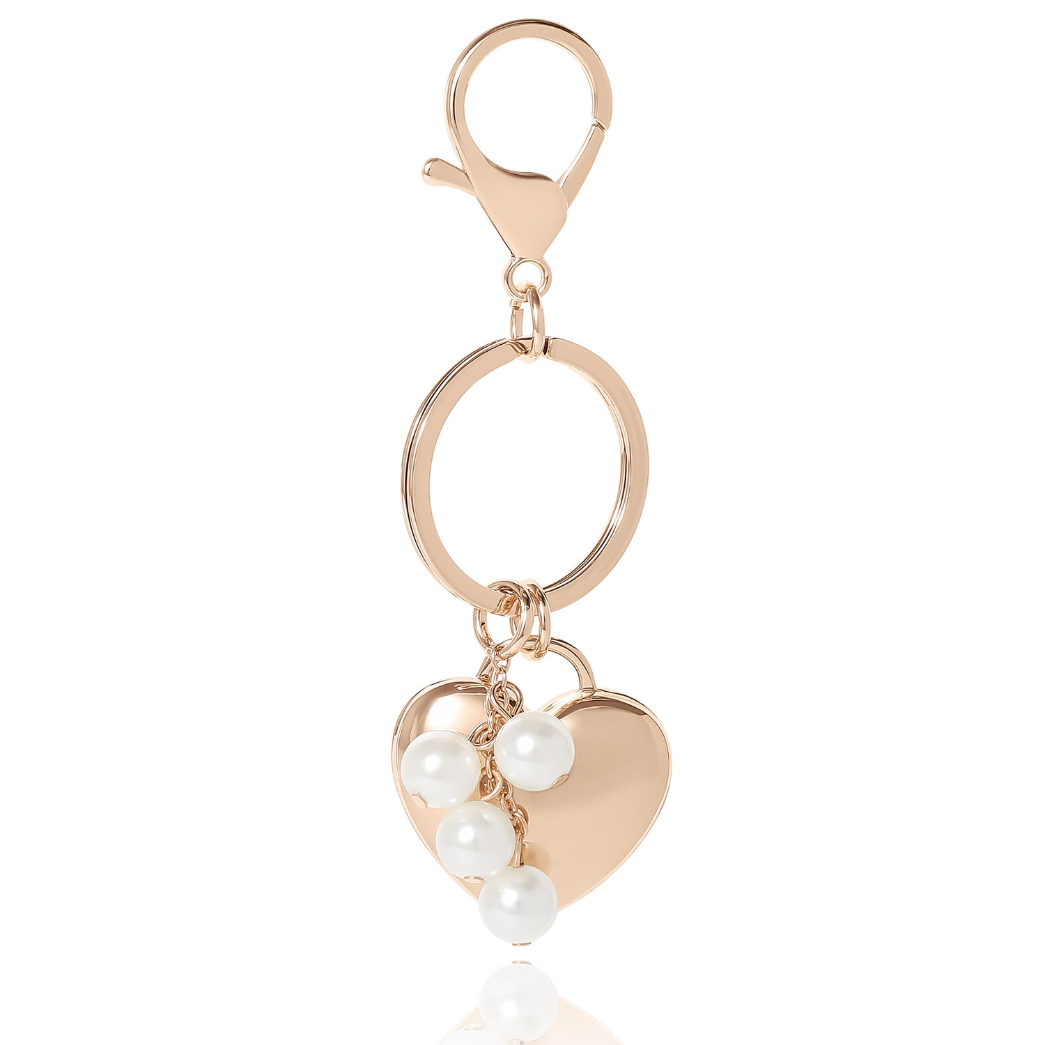 Juicy Couture Constellation Puffy Heart Keychain with Clear Crystals, Juicy Key Chain for Women