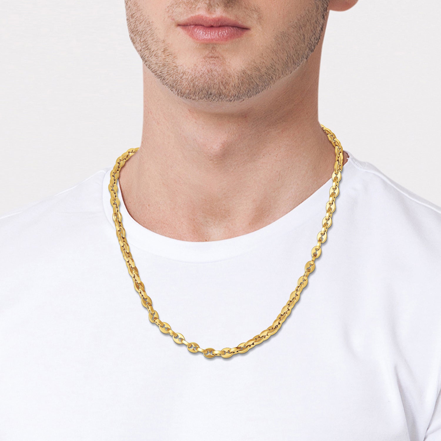 Lucky Brand Men’s Gold‑Tone Link 22'' Chain Necklace, Polished Finish