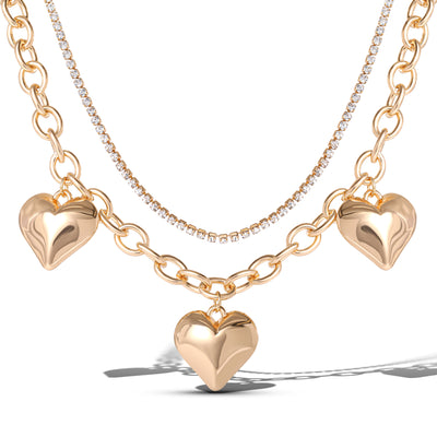Jessica Simpson Triple Heart Statement Necklace