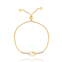 SALLY ROSE 925 YG PLT CZ HELLO KITTY LARIAT BRACELET