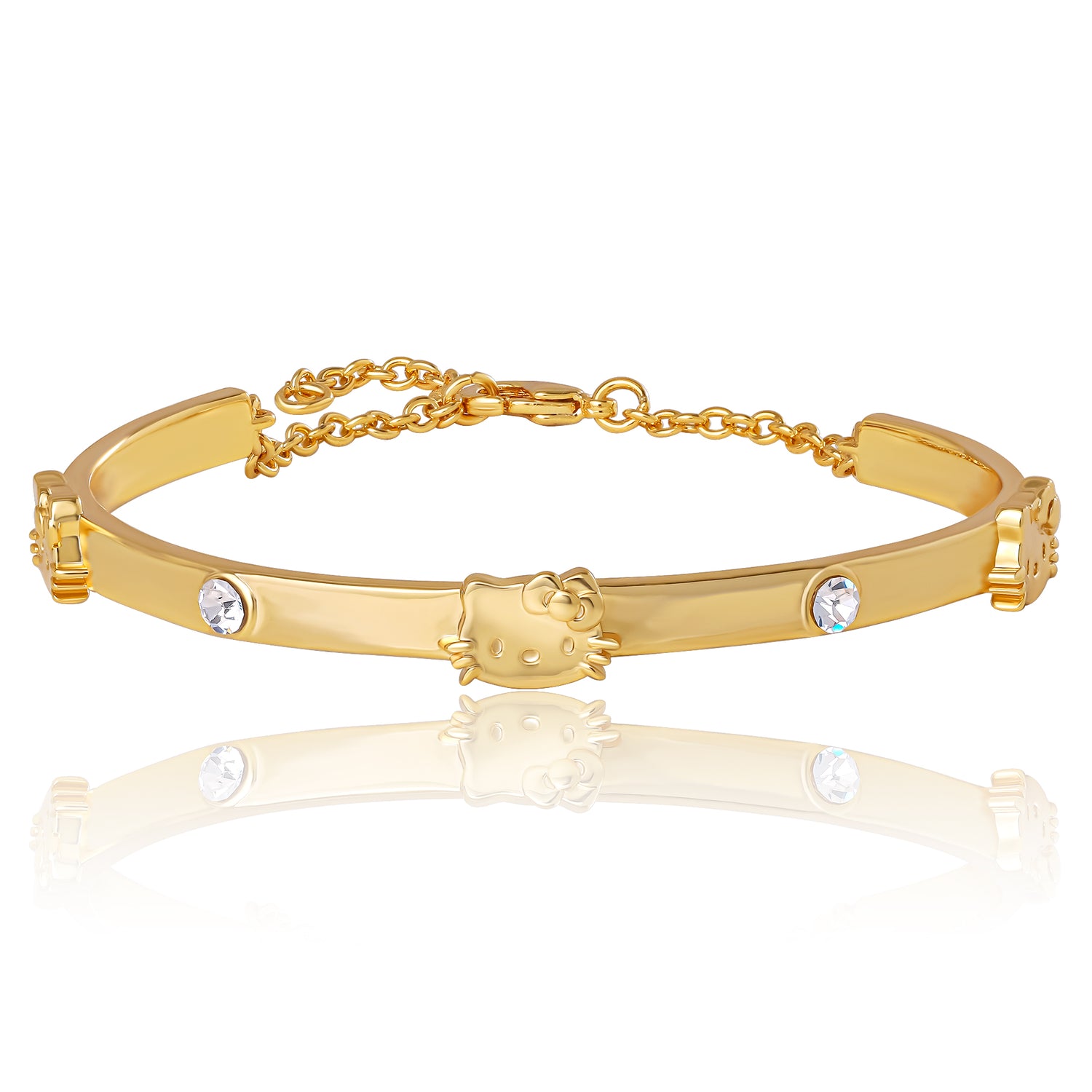 Hello Kitty Station Bracelet, Gold-Tone, Crystal Accents