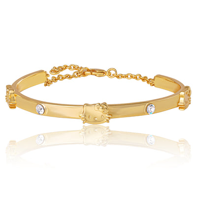 Hello Kitty Station Bracelet, Gold-Tone, Crystal Accents