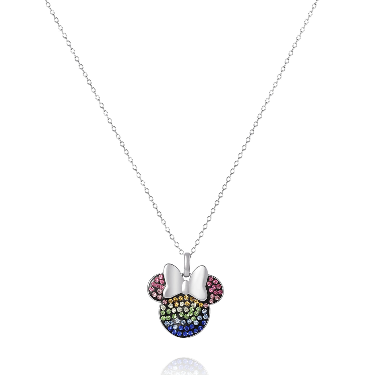 Disney Minnie Mouse Rainbow Crystal Pendant Necklace