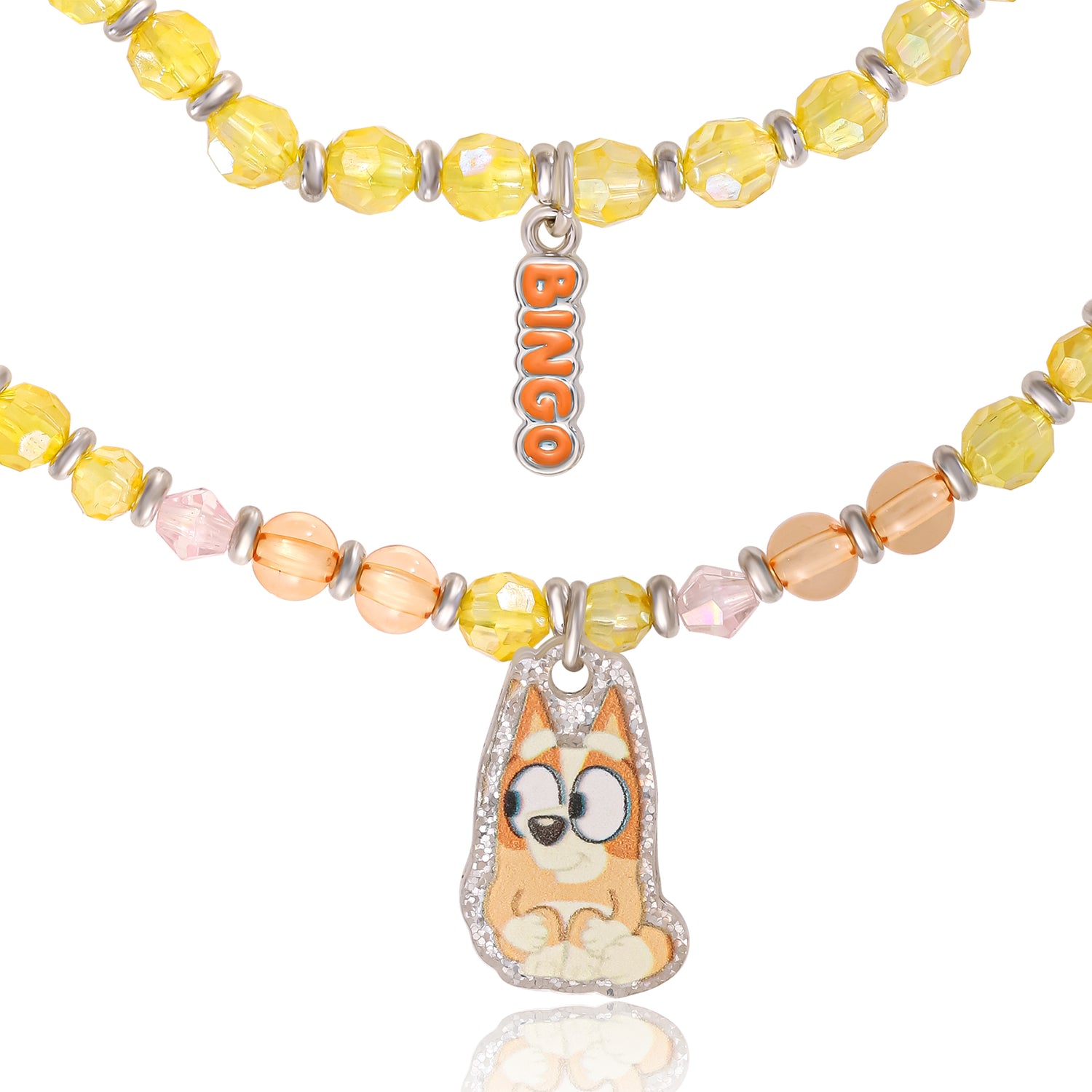 Bluey Beaded Bracelet Set, 4-Pack, Character Charms, Adjustable Stretch