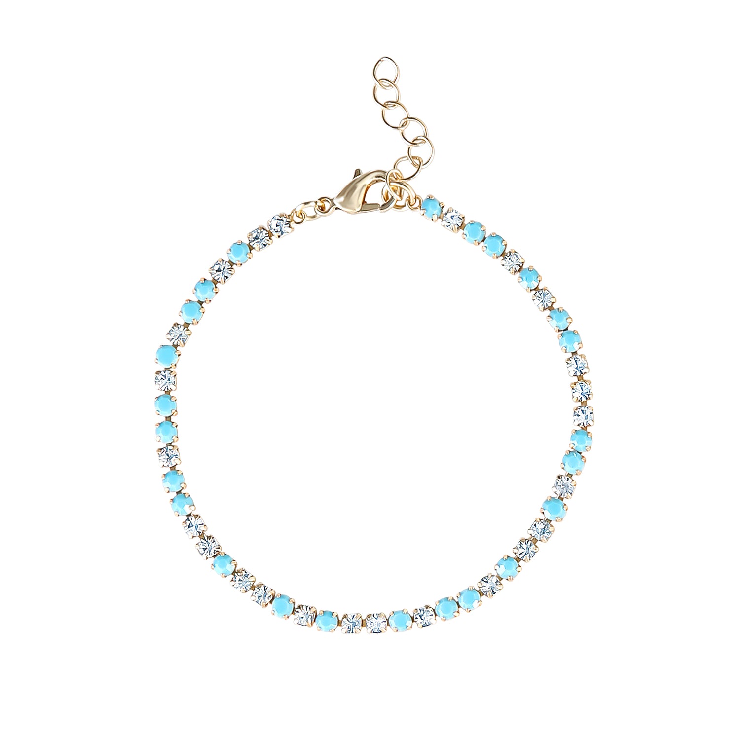 Jessica Simpson 3 Piece Bracelet Set with Light Blue Enamel