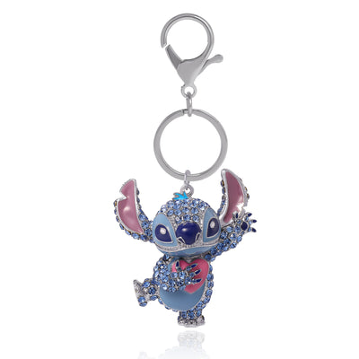 Disney Stitch Sparkle Charm Heart Keychain