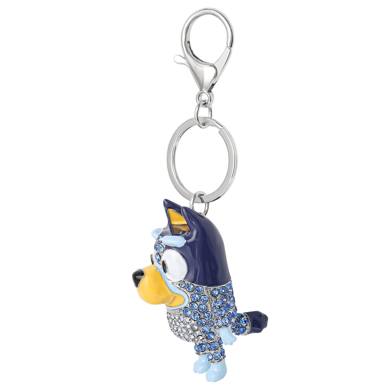 Bluey Bag Charm Pave Crystal, Official License Bluey Charm Keychain with Lobster Clip
