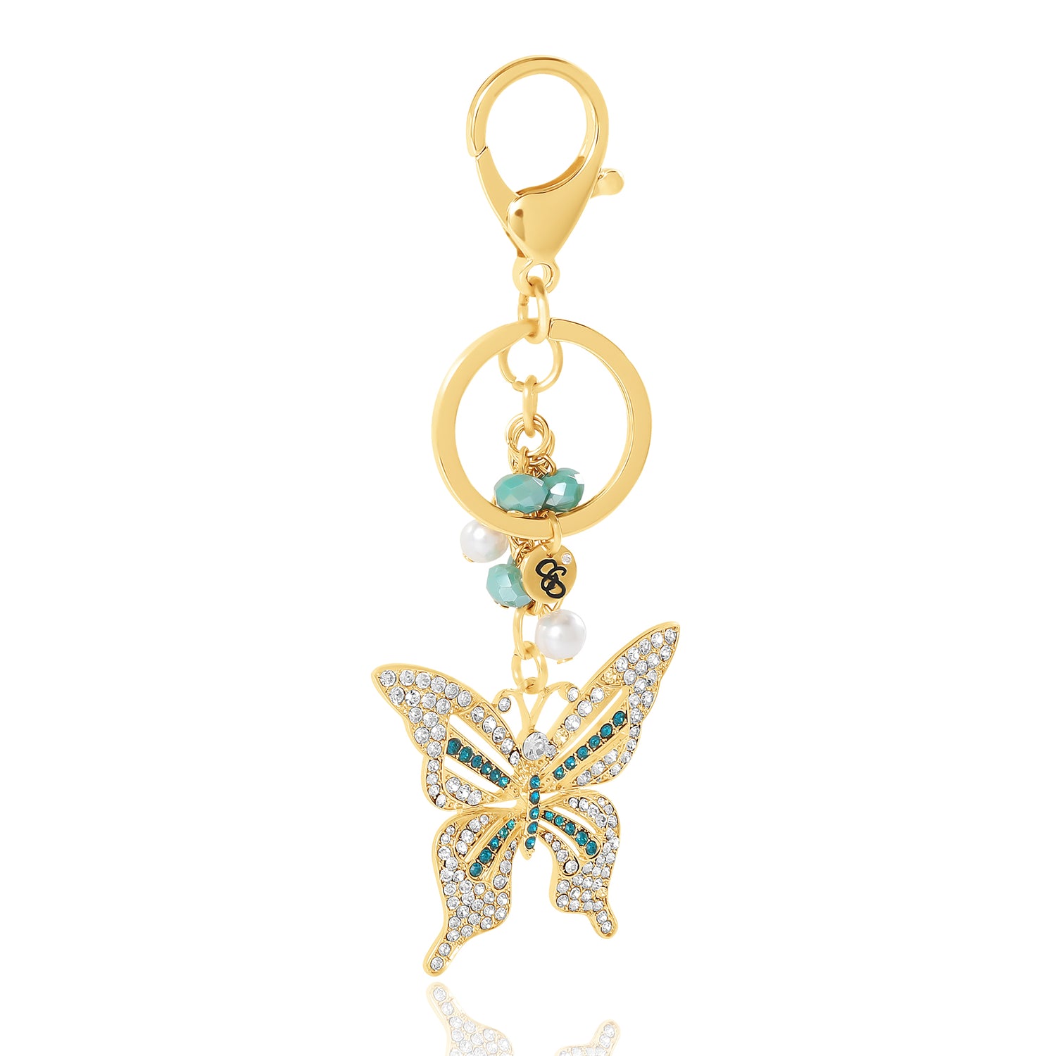 Jessica Simpson Pave Crystal Butterfly Keychain