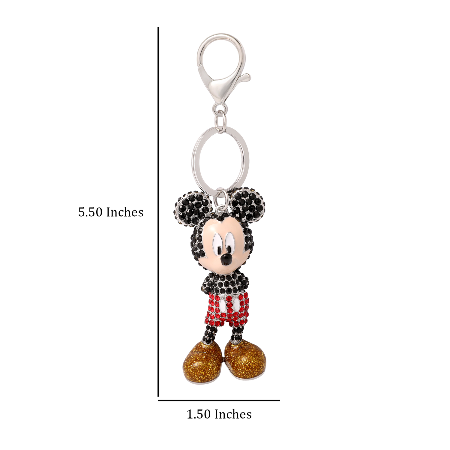 Disney Mickey Mouse Crystal Pavé Bag Charm Keychain – Officially Licensed