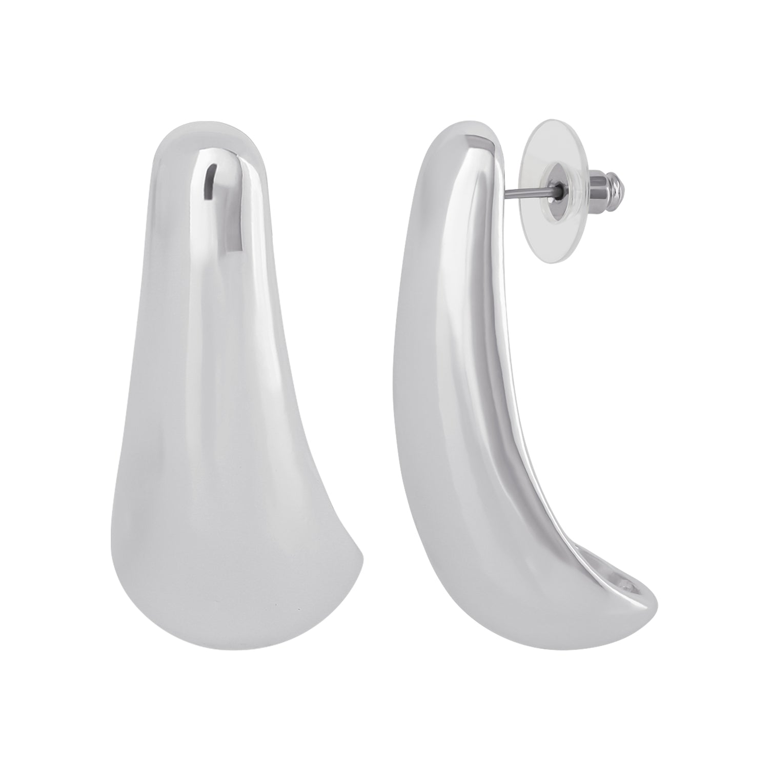 Jessica Simpson Sculptural Silver-Tone Drop Earrings for Modern Elegance