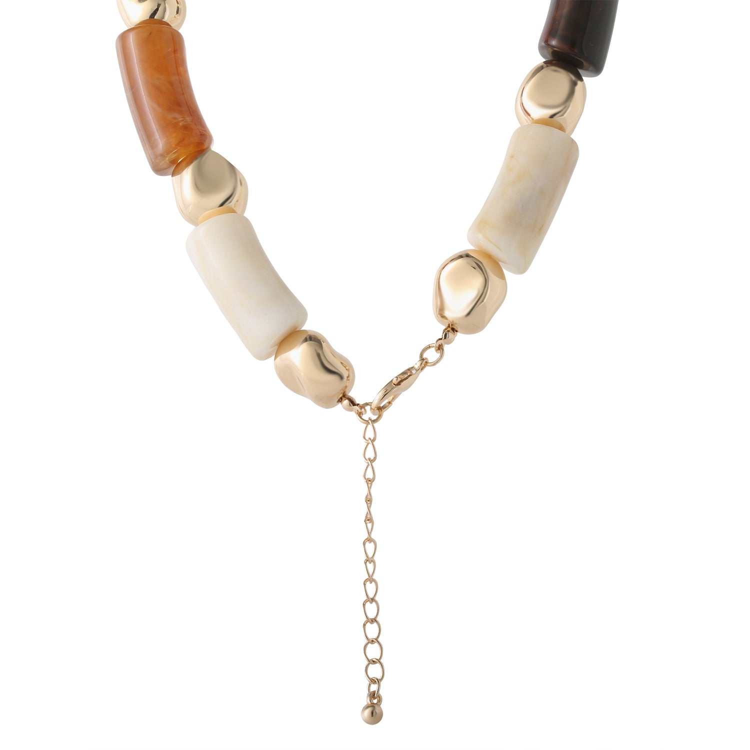 Jessica Simpson Women's Thick Beaded Necklace, 18 Inch + 2 Inch Extender, Gold-Tone Plated Fashion Jewelry