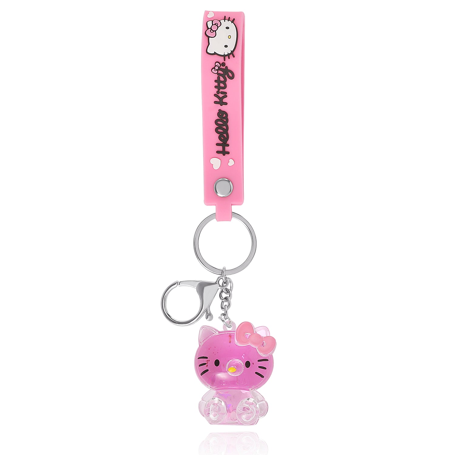 Hello Kitty Keychain Acrylic Liquid Molded Full Body, Cute Bag Charm