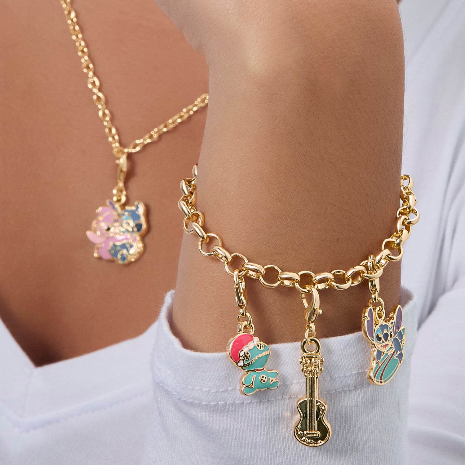 Disney Lilo & Stitch Charm Jewelry Set with Earrings and Chain Advent Set