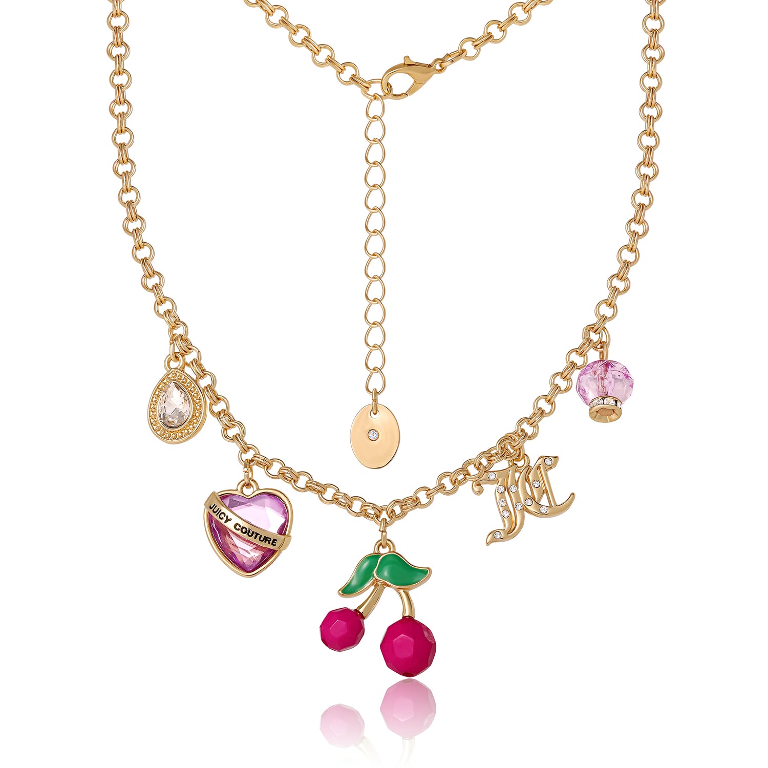 Juicy Couture Cherry Charm Necklace - 18 + 2''