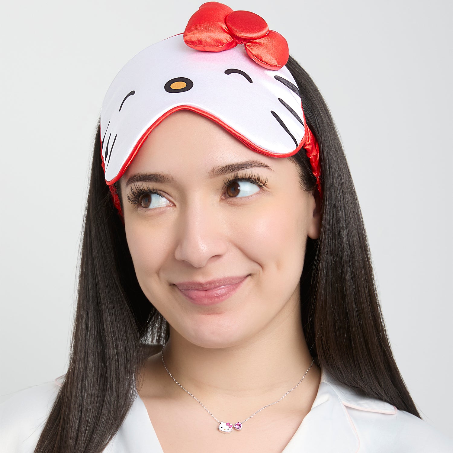 Hello Kitty Sleep Mask Official License, Satin Eye Mask for Sleeping with 3D Bow, Sanrio Gifts