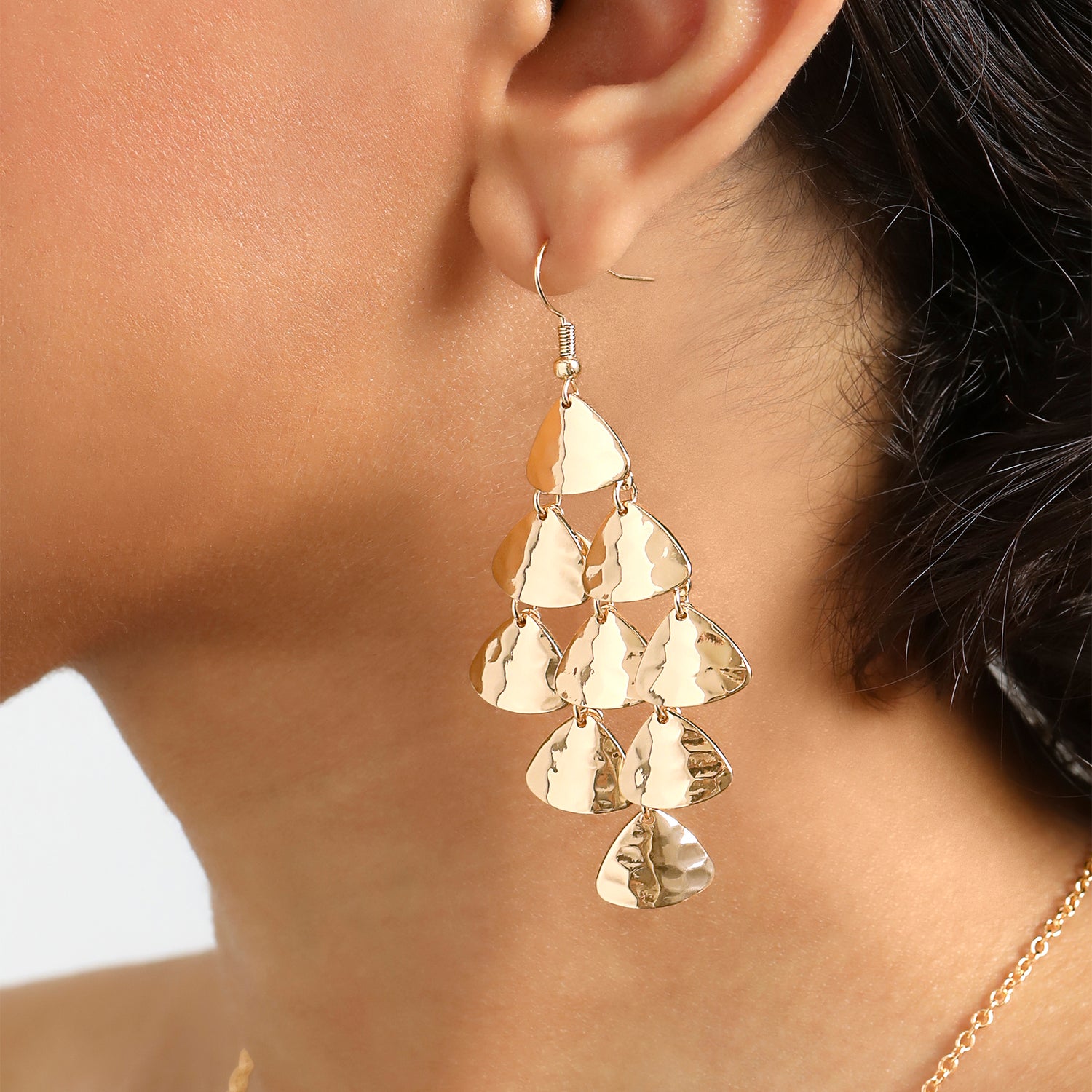 BCBGeneration Layered Triangle Drop Earrings