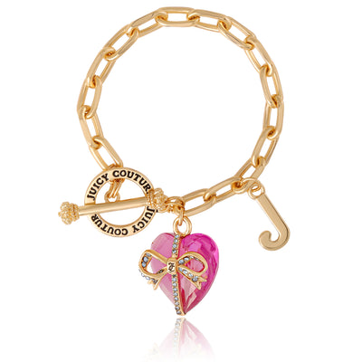 Juicy Couture Heart Stone & J Charm Bracelet