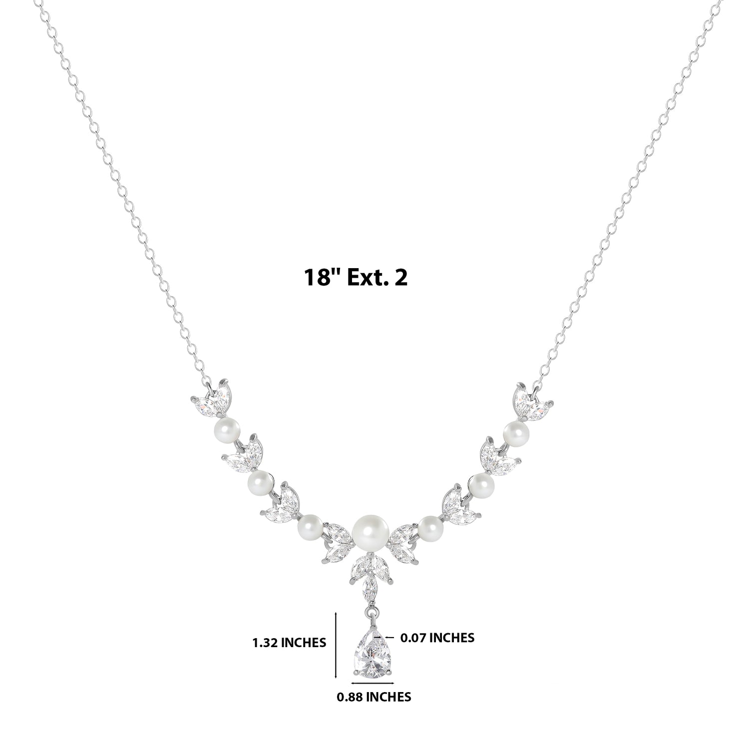 Jessica Simpson Pearl & Crystal Drop Necklace