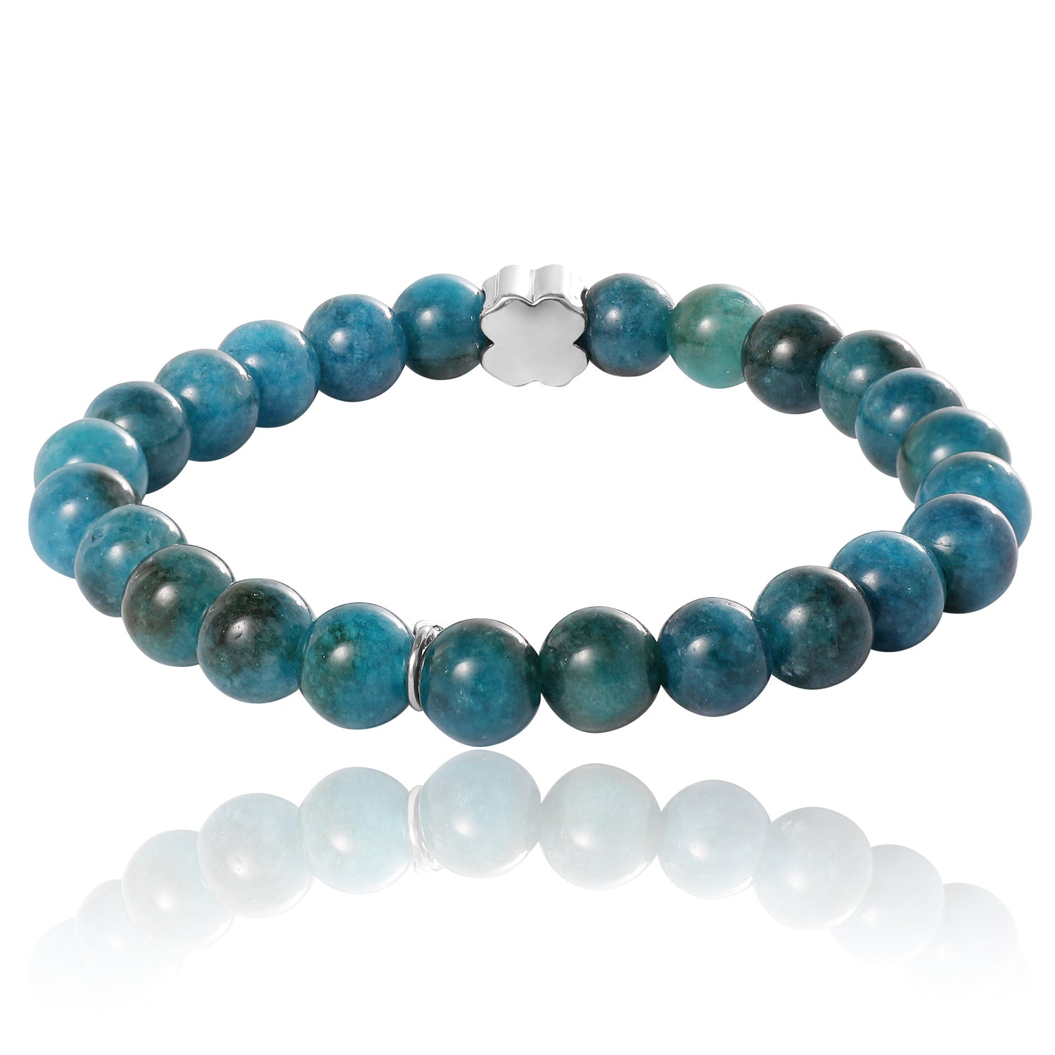Lucky Brand Blue Teal Jade Stretch Bead Bracelet