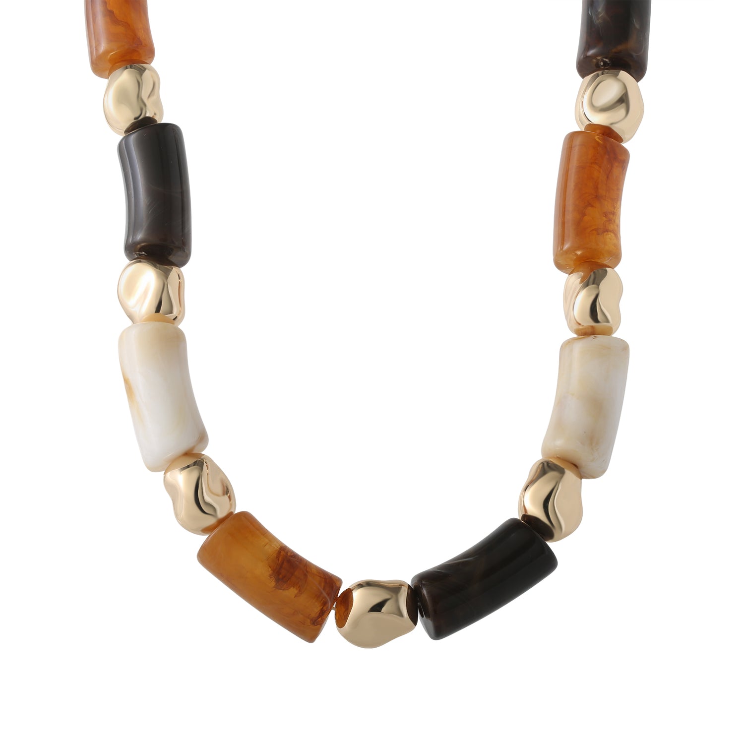 Jessica Simpson Women's Thick Beaded Necklace, 18 Inch + 2 Inch Extender, Gold-Tone Plated Fashion Jewelry