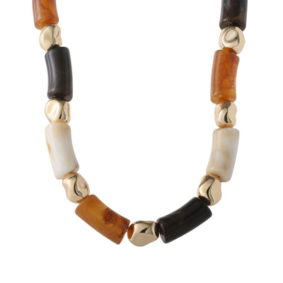 Jessica Simpson Women's Thick Beaded Necklace, 18 Inch + 2 Inch Extender, Gold-Tone Plated Fashion Jewelry