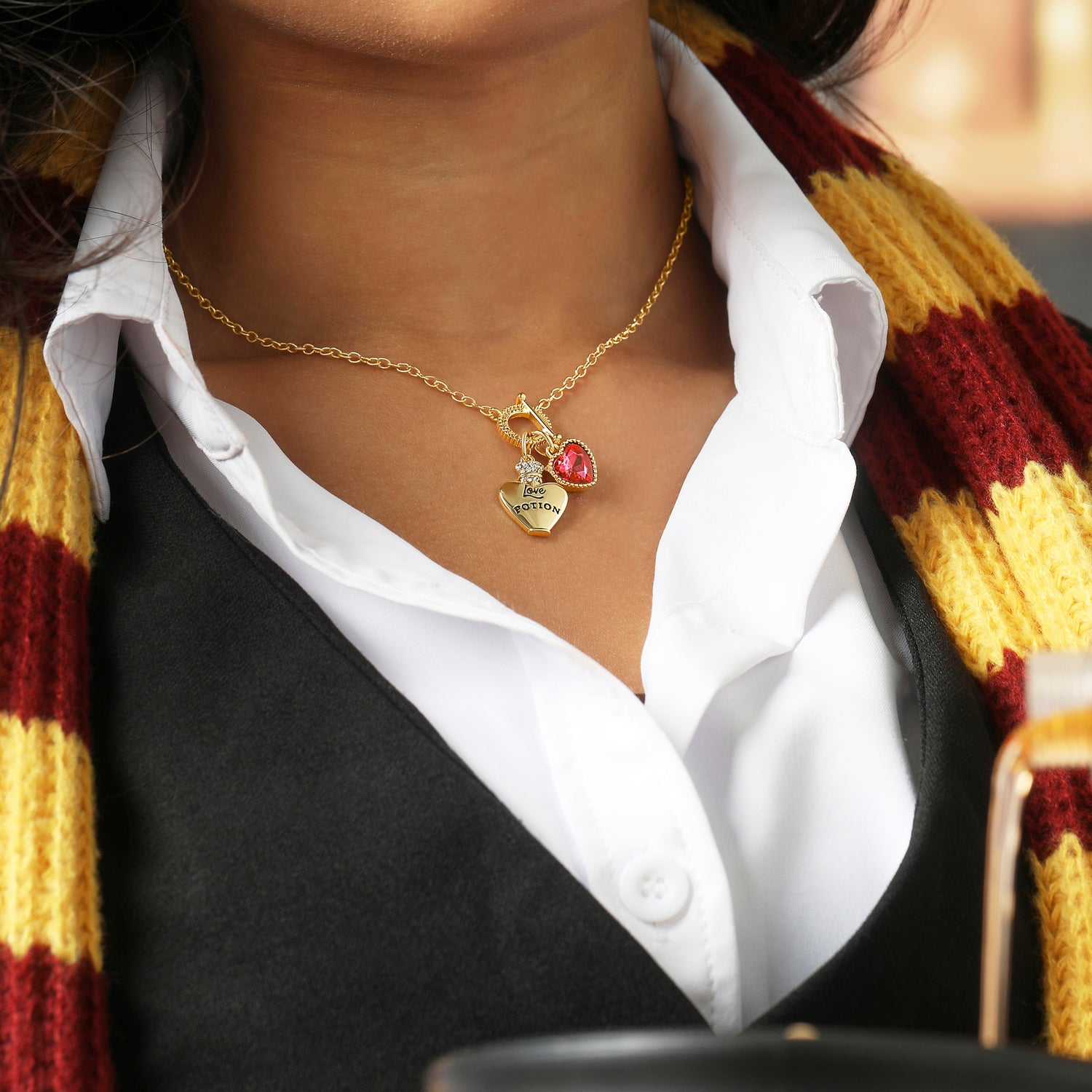 Harry Potter Necklace for Women, Love Potion and Crystal Heart Charms