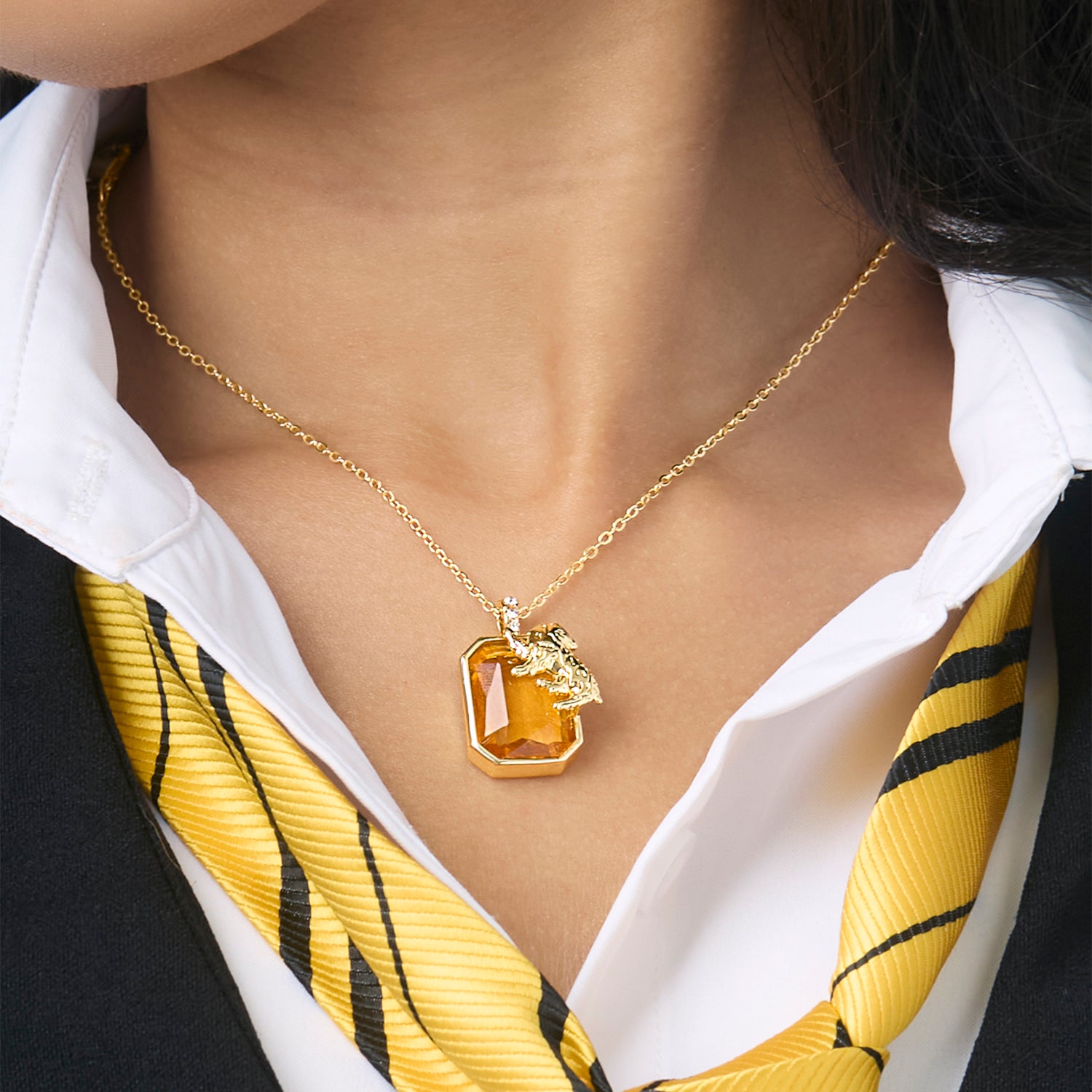 Harry Potter Hufflepuff Badger Pendant Necklace Official License, 18+2"