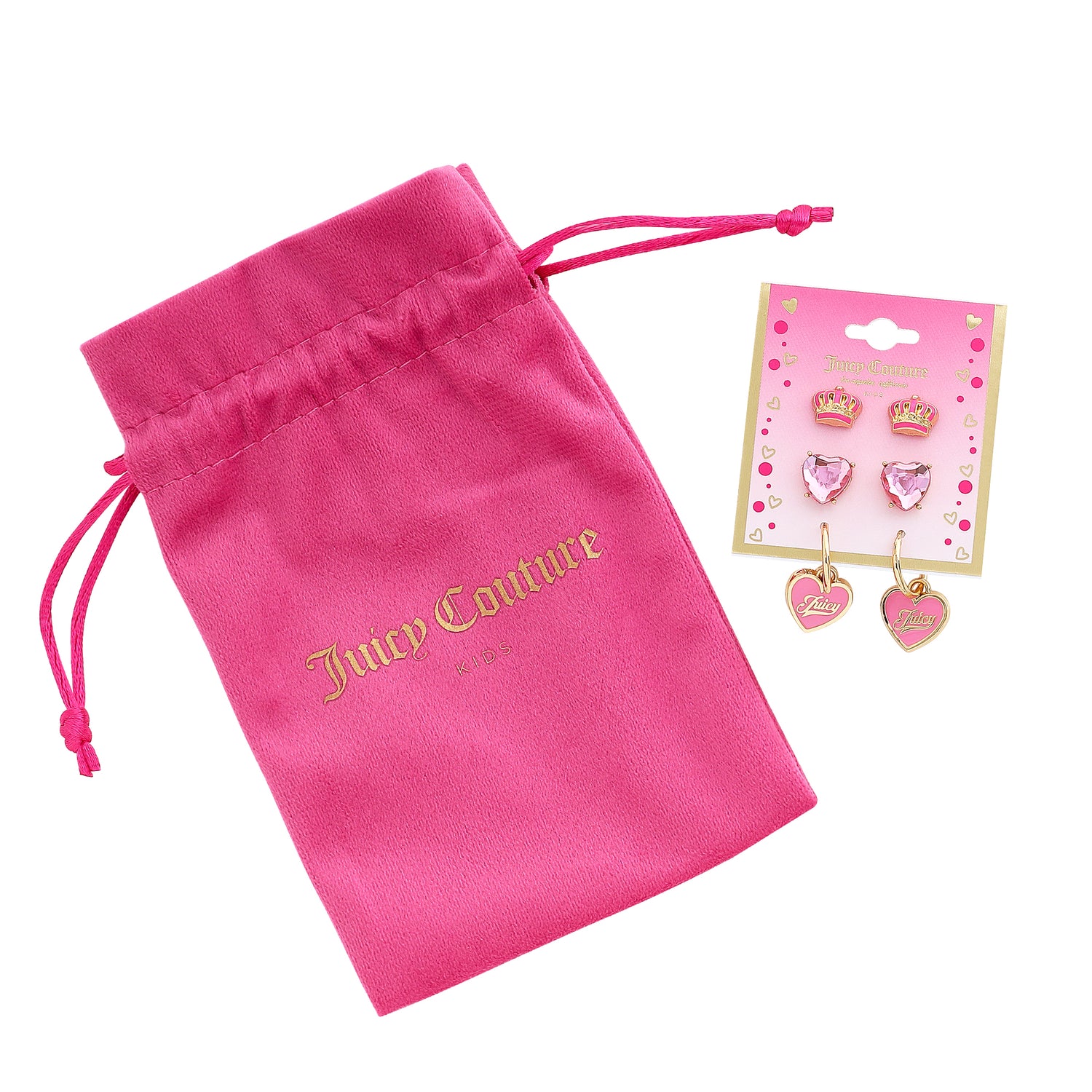 Juicy Couture Kids Stylish Stud 3-Pair Earrings Set