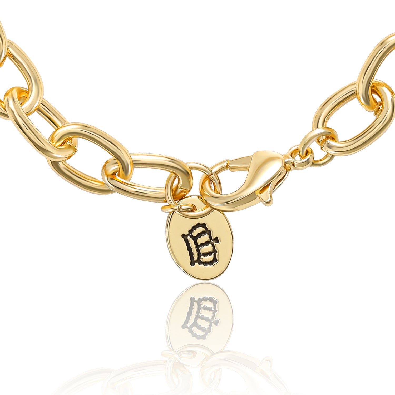 Juicy Couture Pavé Initial Charm Bracelet - 7.5'' Gold Tone Link