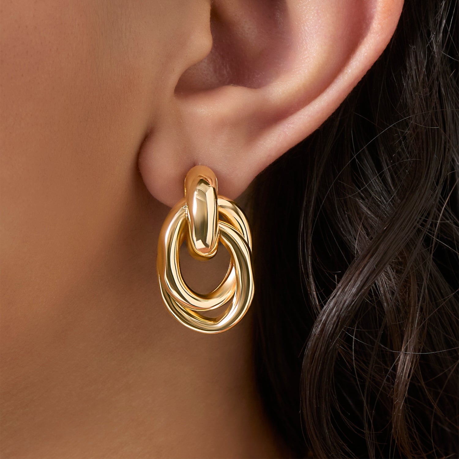 Jessica Simpson Knotted Studs, Drop, and Hoop 3 Pack Earring Set