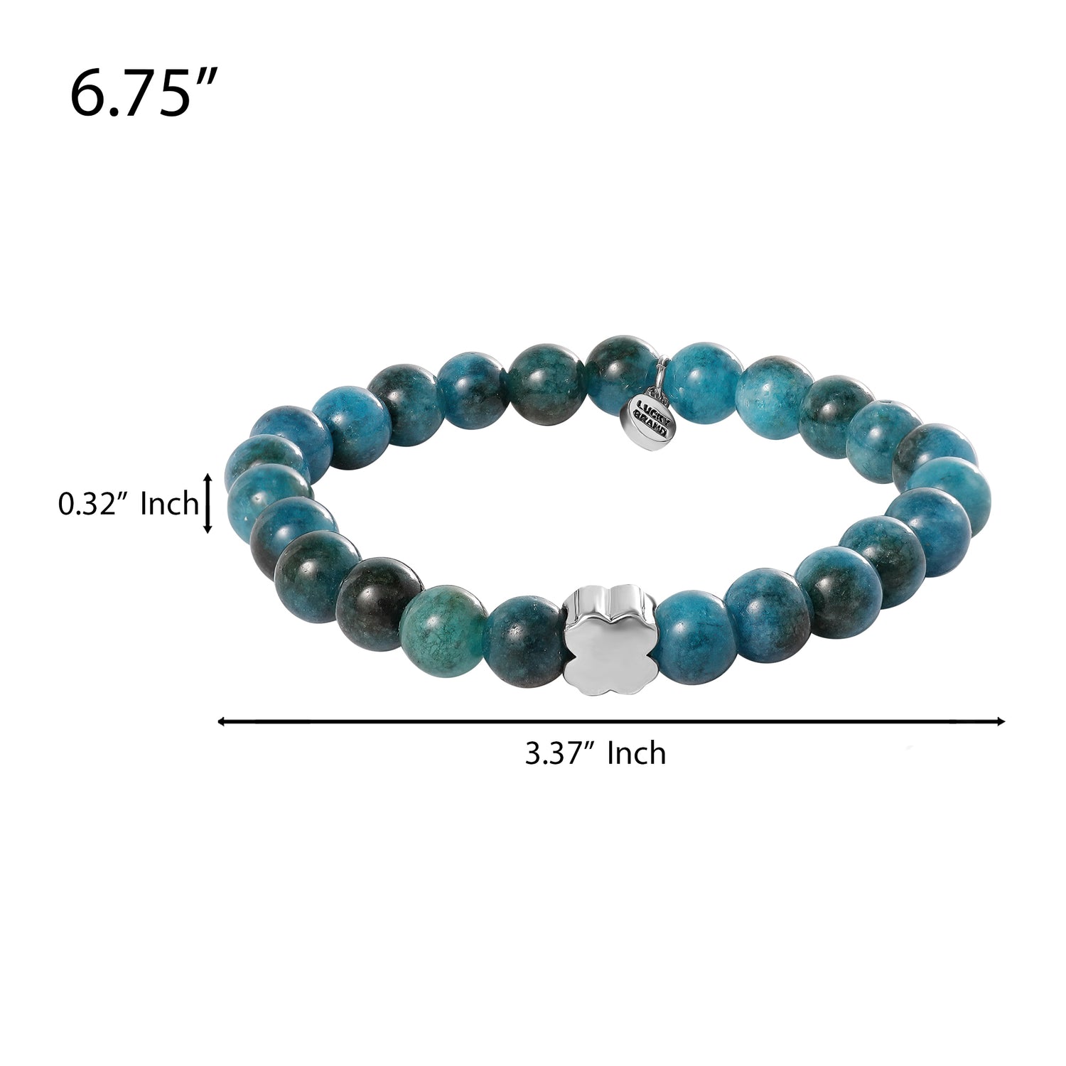 Lucky Brand Blue Teal Jade Stretch Bead Bracelet