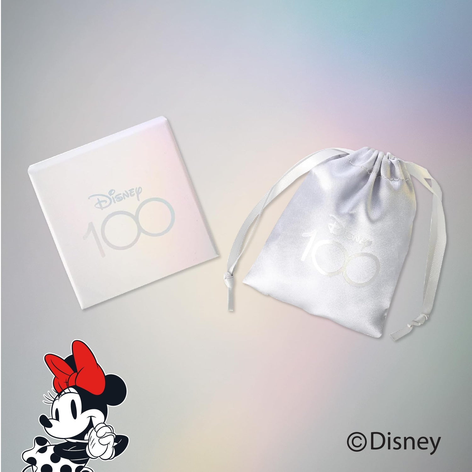 Disney Womens Minnie Mouse Aurora Boreal Crystal Stud Earrings, Sterling Silver Stud Earrings Official License