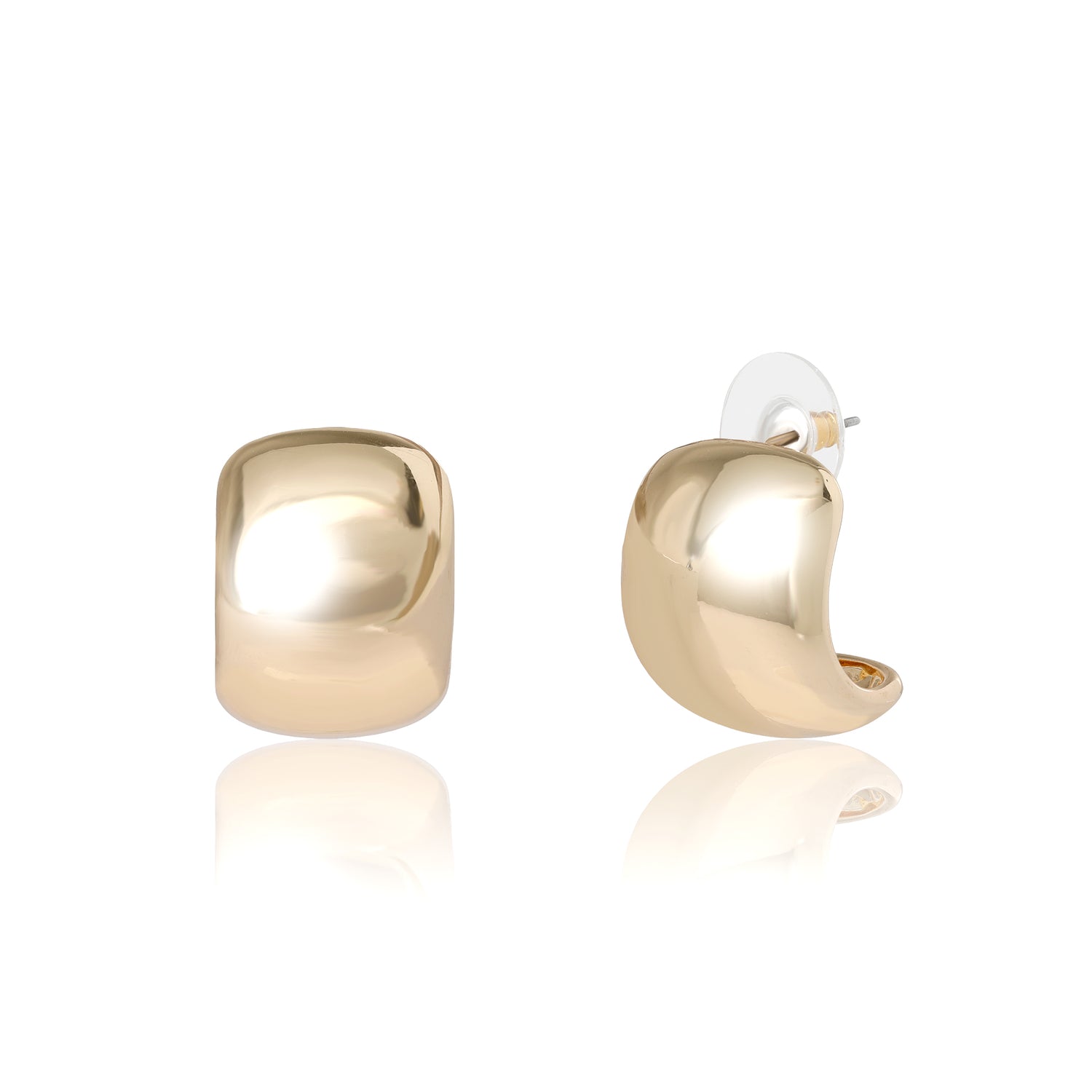 Wide Gold Hoop Earrings