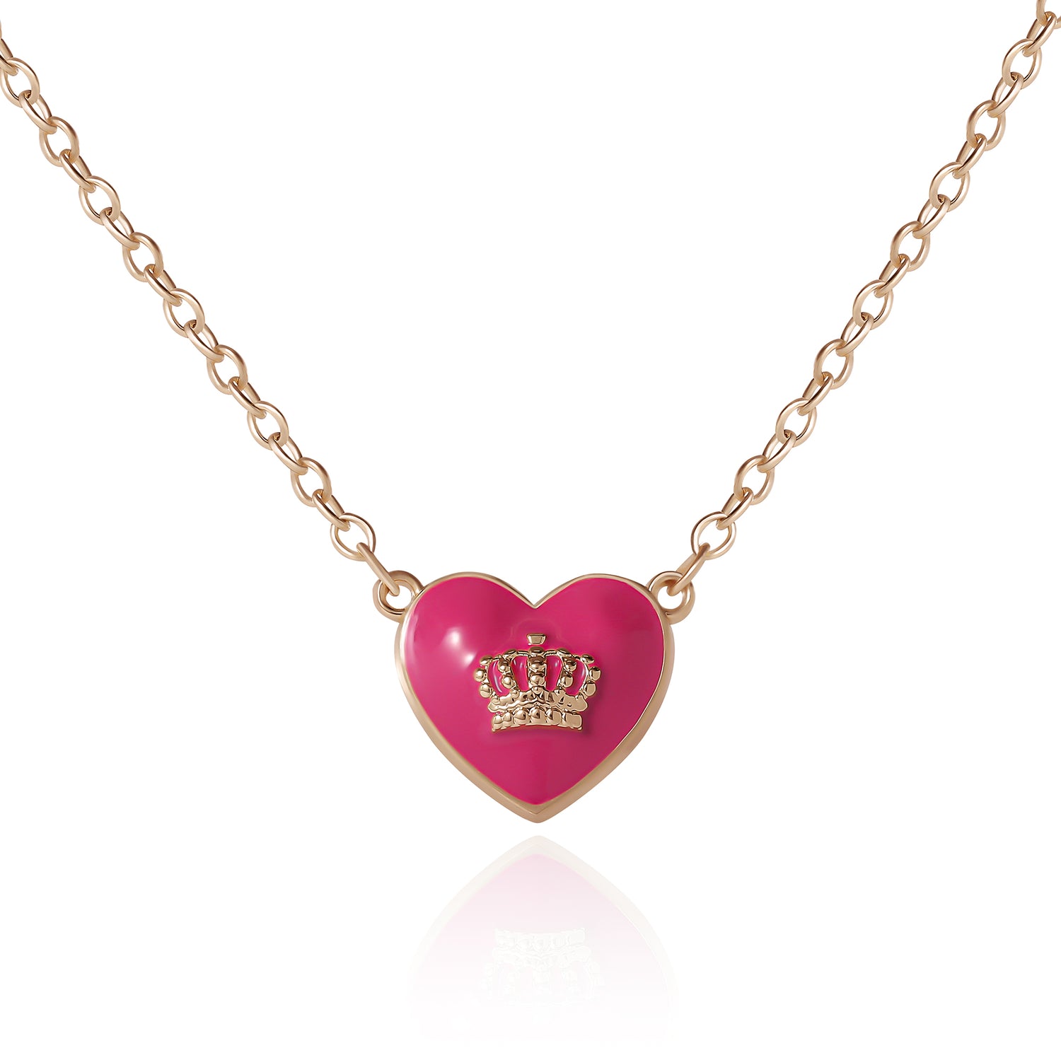 Juicy Couture 15? + 2? Crown Logo Heart Pendant Necklace ? Adjustable