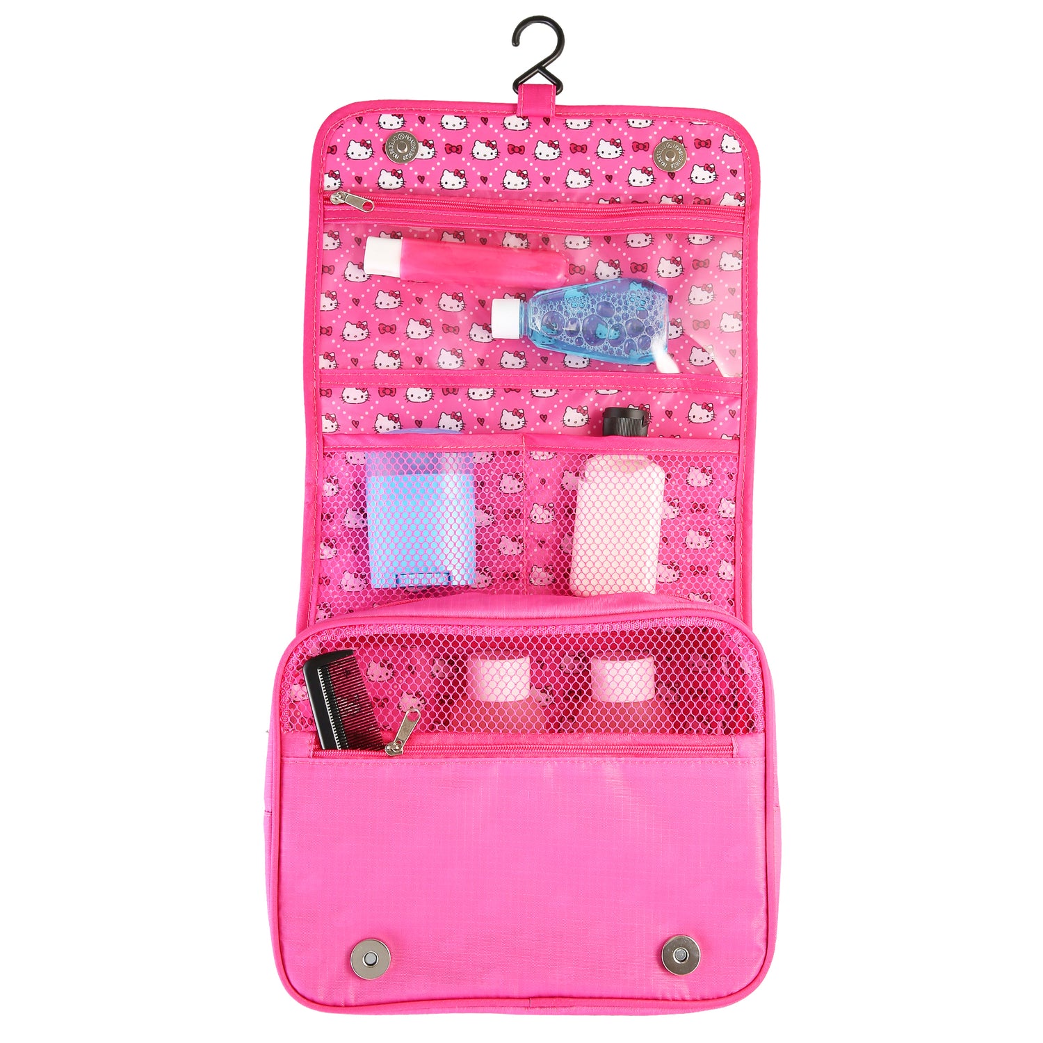 Hello Kitty Toiletry Bag, Hanging Toiletry Bag Pink, Makeup Bag, Sanrio Travel Official License