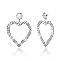 BCBGeneration Silver-Tone Heart Hoop Earrings