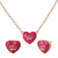 Juicy Couture 15? + 2? Crown Logo Heart Pendant Necklace ? Adjustable