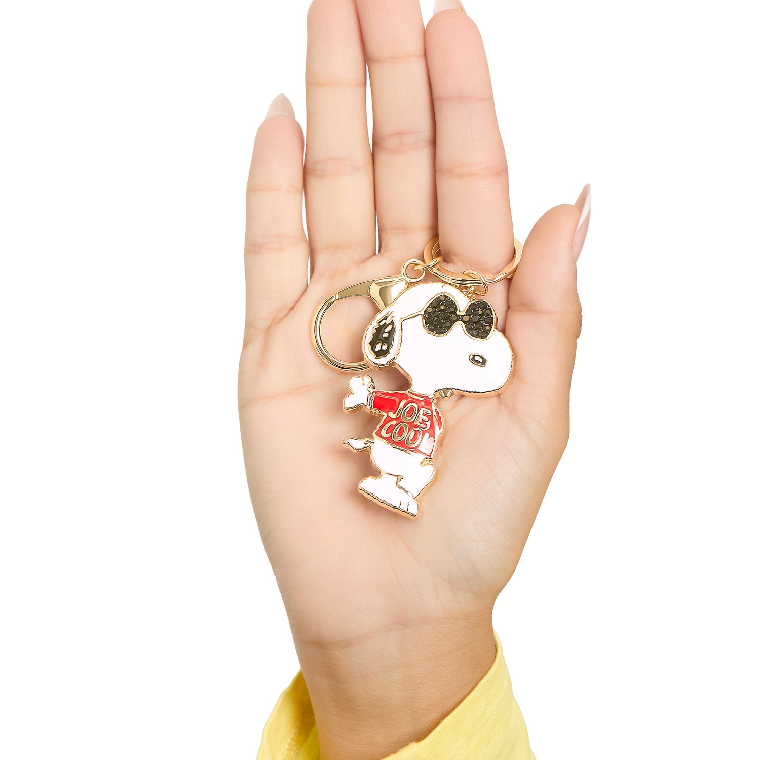 Peanuts Joe Cool Keychain, Gold-Tone Enamel Bag Charm