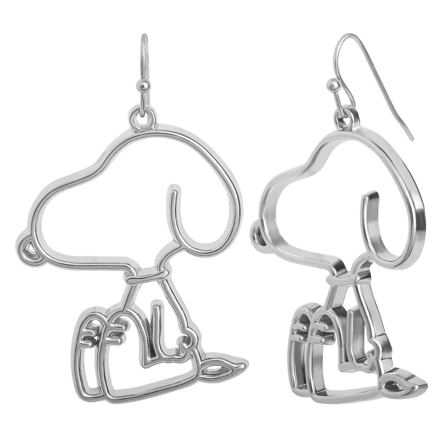 Peanuts Snoopy Outline Dangle Earrings for Women Official License