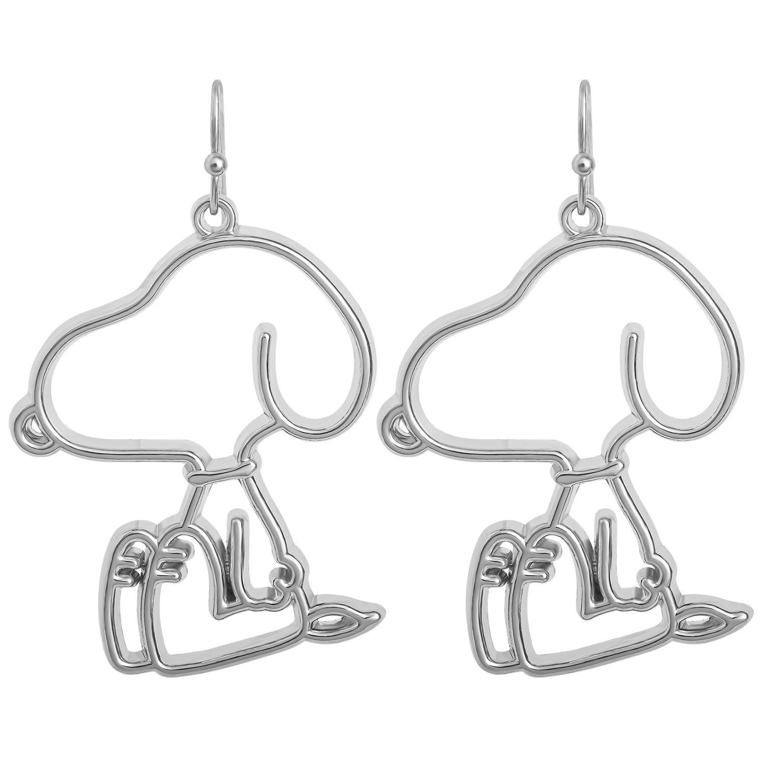 Peanuts Snoopy Outline Dangle Earrings for Women Official License